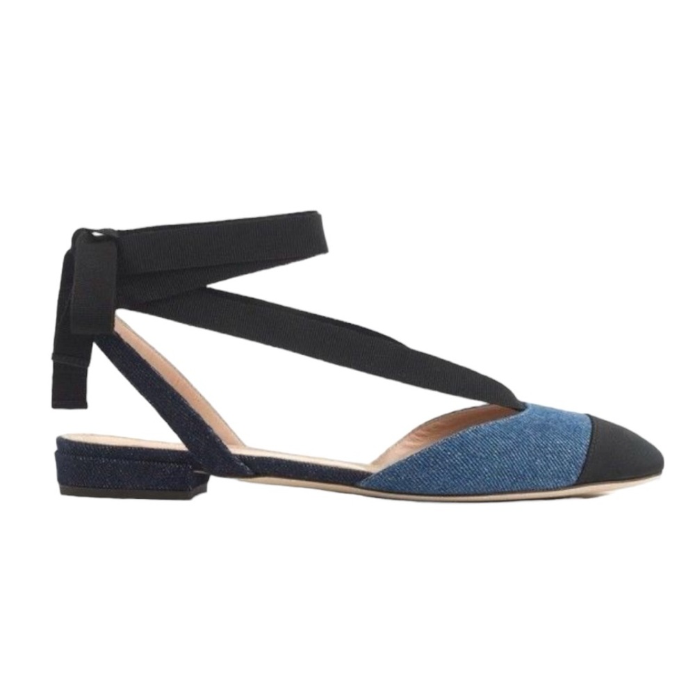 J. Crew Blue and Black Flats